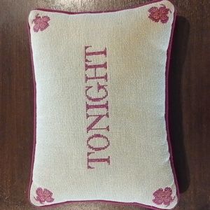 Pillow 6"x 12.5" Tan and Brick Colors Two-Sided Pillow  Tonight/ Not Tonight